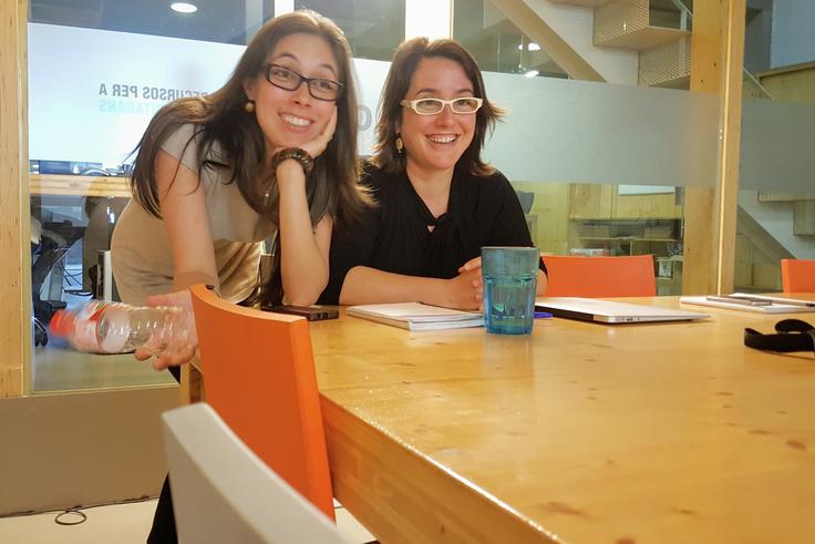 Con Mónica Prieto y Vivianne Eslava durante el curso de fotografía para Airbnb Barcelona.