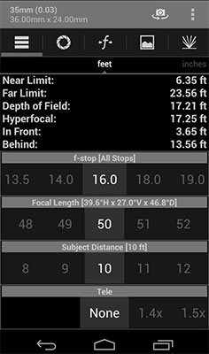 Captura de pantalla de la interface de COC Calculator