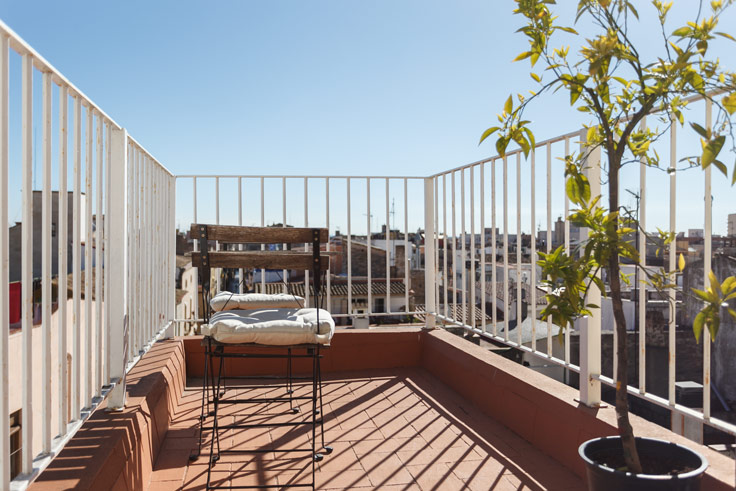 Terraza de una habitación de azotea en Vilanova i la Geltrú