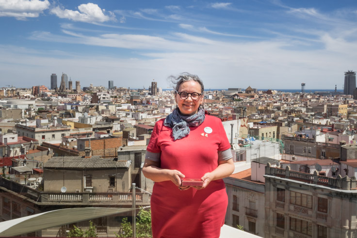 Aprovechando la visita para realizar una sesión de Feng Shui a las oficinas de Airbnb en Barcelona